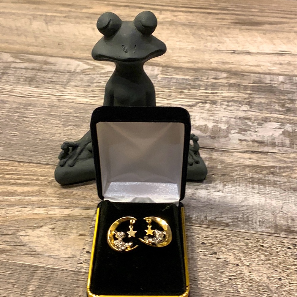 Disney / Mickey half moon earrings pierced two toned earrings.
